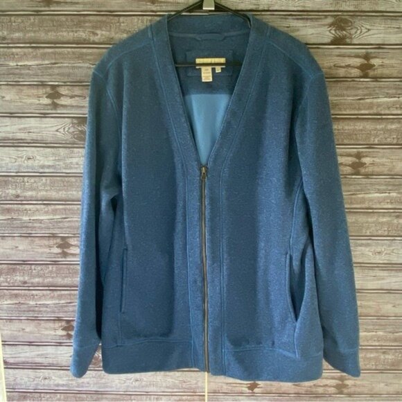 Territory‎ Ahead Men's V-Neck Zip-Up Long-Sleeved Sweater Size XL